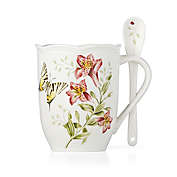 Lenox&reg; Butterfly Meadow 2-Piece Mug and Spoon Set in White