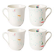 Lenox&reg; Profile Snow Day 12 oz. Coffee Mugs in White (Set of 4)