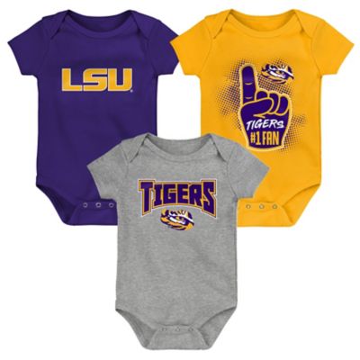 Louisiana State University 3-Pack Game On Short Sleeve Creeper Bodysuits