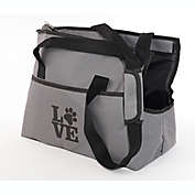 Precious Tails &quot;Love&quot; Zipper Dog Tote Pet Carrier in Grey