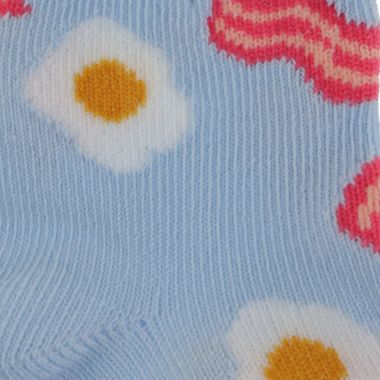 Capelli&reg; New York Size 12-24M Bacon and Eggs Socks in Blue. View a larger version of this product image.