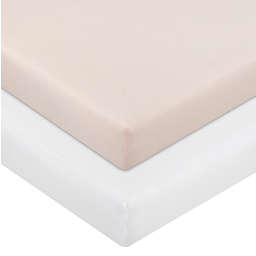 mighty goods™ 2-Pack Fitted Cotton Crib Sheets in Pink/White