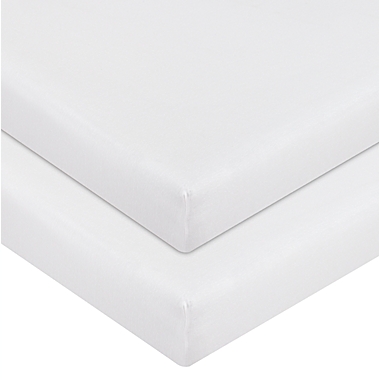 mighty goods&trade; 2-Pack Fitted Cotton Crib Sheets in White. View a larger version of this product image.