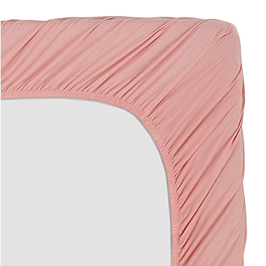 mighty goods&trade; Fitted Cotton Crib Sheet in Pink Blossom. View a larger version of this product image.
