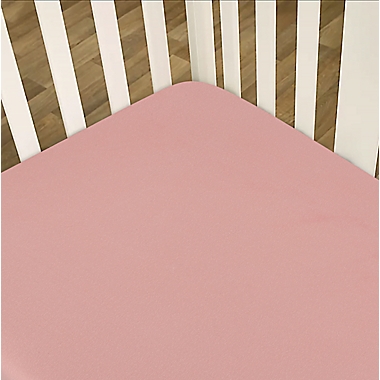 mighty goods&trade; Fitted Cotton Crib Sheet in Pink Blossom. View a larger version of this product image.