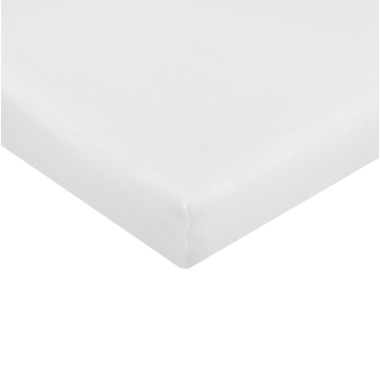 mighty goods&trade; Fitted Cotton Mini Crib Sheet in White. View a larger version of this product image.