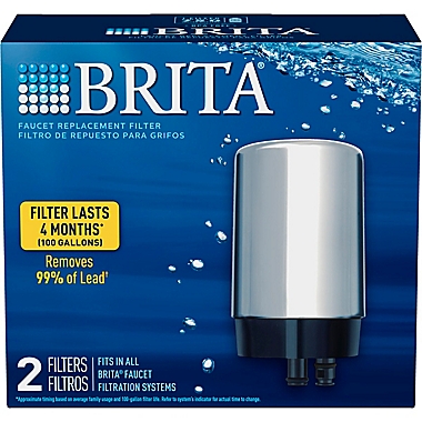 Brita&reg; On Tap 2-Pack Chrome Faucet Filters. View a larger version of this product image.