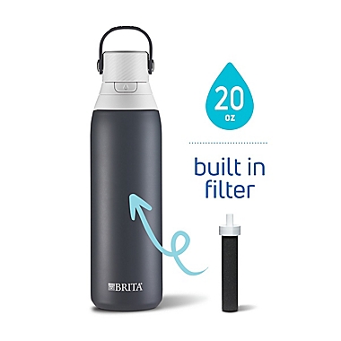Brita&reg; Premium 20 oz. Filtering Stainless Steel Water Bottle in Carbon. View a larger version of this product image.