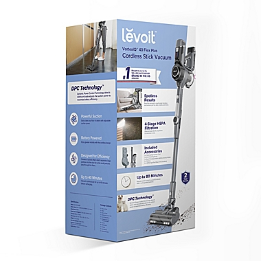 Levoit VortexIQ 40 Flex Plus Cordless Stick Vacuum in Grey. View a larger version of this product image.