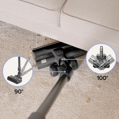 Levoit VortexIQ 40 Flex Plus Cordless Stick Vacuum in Grey. View a larger version of this product image.