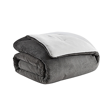 UGG&reg; Brody 5-Piece Reversible Full/Queen Comforter Set in Charcoal/Glacier Grey. View a larger version of this product image.