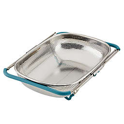 Rachael Ray® 4.5 qt. Over-the-Sink Stainless Steel Colander with Agave Blue Handles