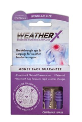WeatherX&trade; Pressure Filtering Earplugs