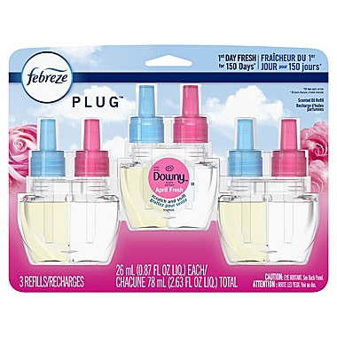 Febreze&reg; PLUG&trade; 3-Pack Downy April Fresh Scented Oil Refills. View a larger version of this product image.