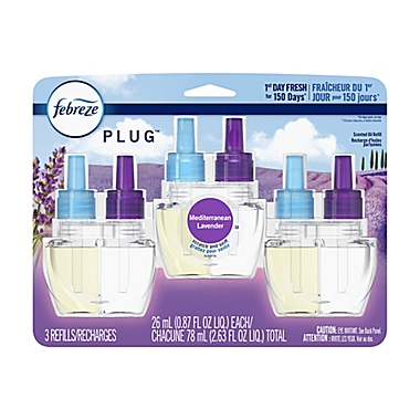 Febreze&reg; PLUG&trade; 3-Pack Mediterranean Lavender Scented Oil Refills. View a larger version of this product image.