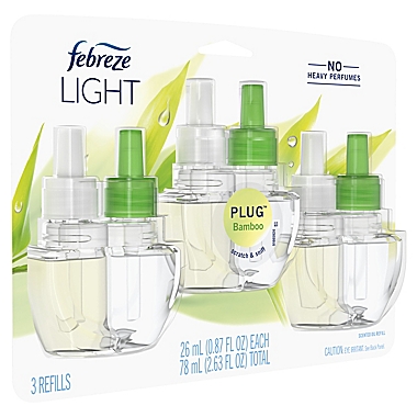 Febreze&reg; Light PLUG&trade; 3-Pack Bamboo Scented Oil Refills. View a larger version of this product image.