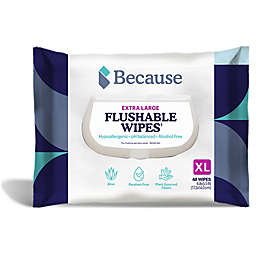 Because 48-Pack Flushable Cleansing Wipes