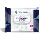 Alternate image 0 for Because 48-Pack Flushable Cleansing Wipes