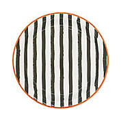 H for Happy&trade; 12-Count Halloween Stripe Dinner Plates in Black/White/Orange