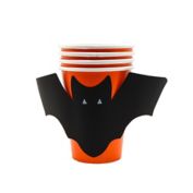 H for Happy&trade; 4-Count Halloween Bat 12 oz. Paper Cups in Black