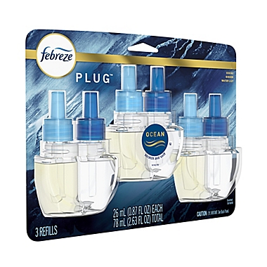 Febreze&reg; PLUG&trade; 3-Pack Ocean Scented Oil Refills. View a larger version of this product image.