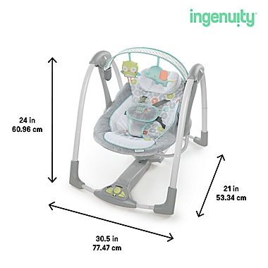 Ingenuity&reg; Swing &#39;n Go Portable Swing in Hugs &amp; Hoots. View a larger version of this product image.