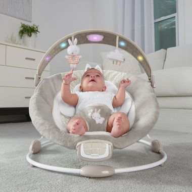 Ingenuity&trade; Twinkle Tails Bouncer in Grey. View a larger version of this product image.