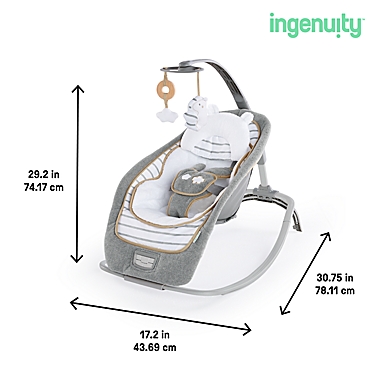Ingenuity&trade; Boutique Teddy Convertible Rocker in Grey. View a larger version of this product image.