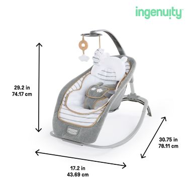Ingenuity&trade; Boutique Teddy Convertible Rocker in Grey. View a larger version of this product image.