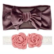 Khristie&reg; 2-Pack Rosette and Velour Bow Headbands