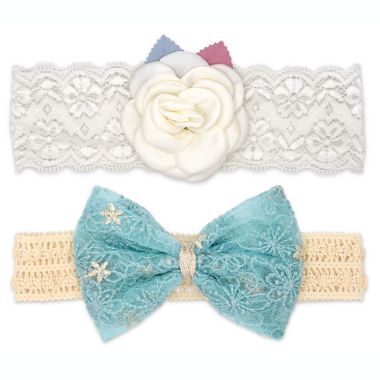 Khristie&reg; Size 0-36M 2-Pack Rosette and Antique Bow Headbands. View a larger version of this product image.