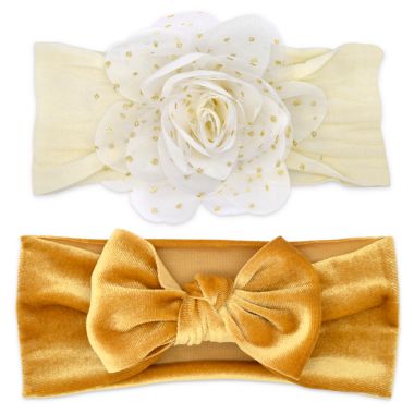 Khristie® 2-Pack Flower and Velour Bow Headbands | Bed Bath & Beyond