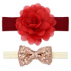 Alternate image 0 for Khristie&reg; Size 0-36M 2-Pack Red Rose and Sequin Bow Headbands