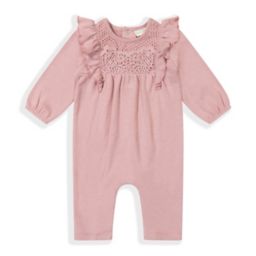 Clasix Beginnings™ Ruffle Long Sleeve Coverall in Mauve
