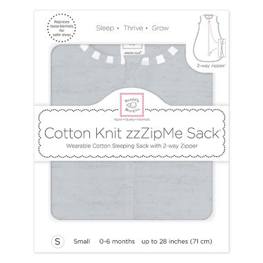 SwaddleDesigns&reg; zzZipMe&reg; Size 12-18M Cotton Sleep Sack in Grey. View a larger version of this product image.
