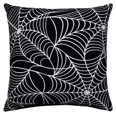 Studio 3B&trade; Spider Web Square Throw Pillow in Jet Set/Coconut Milk