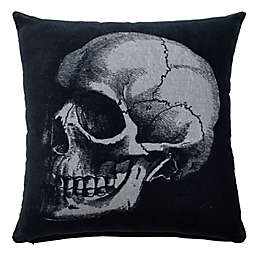 Studio 3B™ Skull Square Throw Pillow in Jet Set/Coconut Milk