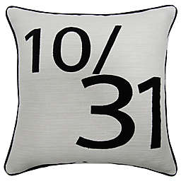 Studio 3B™ 10/31 Date Square Throw Pillow in Jet Set/Coconut Milk