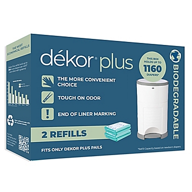 D&eacute;kor&reg; Plus Hands-Free Biodegradable Diaper Pail Refills (2-Pack). View a larger version of this product image.