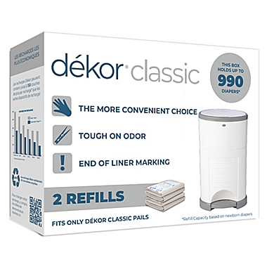Dékor&reg; Classic Hands-Free Diaper Pail Refills (2-Pack). View a larger version of this product image.
