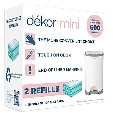 Dékor&reg; Mini Hands-Free Diaper Pail Refills (2-Pack). View a larger version of this product image.