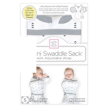 Swaddle Designs Size 0-3M Tiny Arrows Arms Up Half-Length Sleeves Omni Swaddle Sack in Black. View a larger version of this product image.