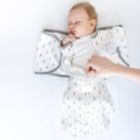 Alternate image 5 for Swaddle Designs Size 0-3M Polka Dots Arms Up Half-Length Sleeves Omni Swaddle Sack Sterling