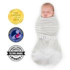 Alternate image 1 for Swaddle Designs Size 0-3M Stripes Arms Up Half-Length Sleeves Omni Swaddle Sack in Grey