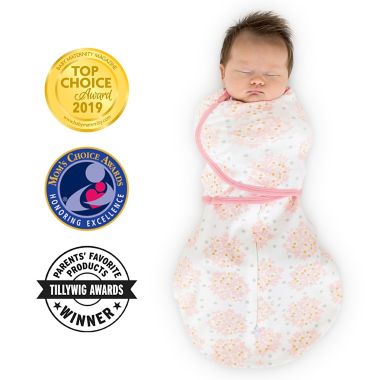 Swaddle Designs Size 0-3M Floral Arms Up Half-Length Sleeves Omni Swaddle Sack in Pink. View a larger version of this product image.