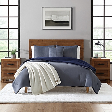 UGG&reg; Brody 5-Piece Reversible Full/Queen Comforter Set in Navy/Ocean. View a larger version of this product image.