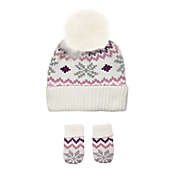 NYGB&trade; 2-Piece Snowflake Pom-Pom Hat and Mitten Set in Ivory