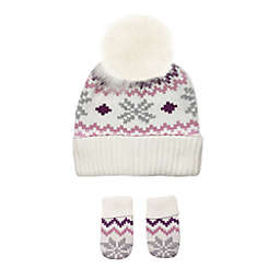 NYGB™ 2-Piece Snowflake Pom-Pom Hat and Mitten Set in Ivory