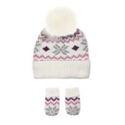 NYGB&trade; 2-Piece Snowflake Pom-Pom Hat and Mitten Set in Ivory