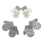 Alternate image 0 for NYGB&trade; Size 12-24M 3-Pack Snowflake Mittens in Grey